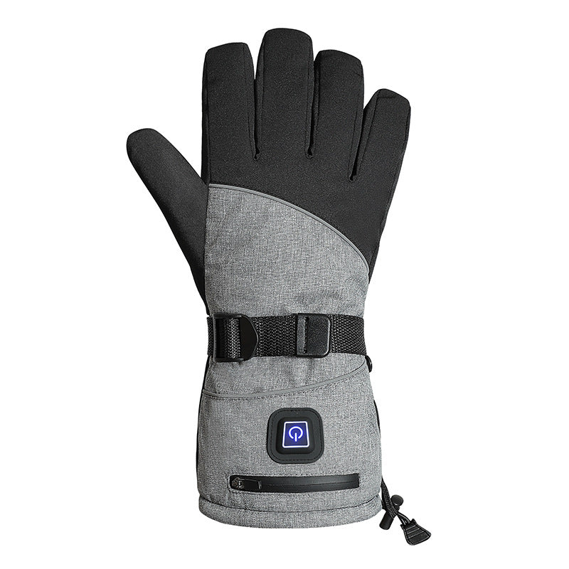 Heated gloves for outdoor skiing, cycling, thickened electric heating, couple's style, men's and women's warm and rechargeable hand protection, trendy