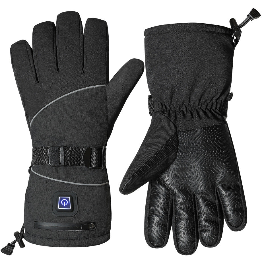 Heated gloves for outdoor skiing, cycling, thickened electric heating, couple's style, men's and women's warm and rechargeable hand protection, trendy